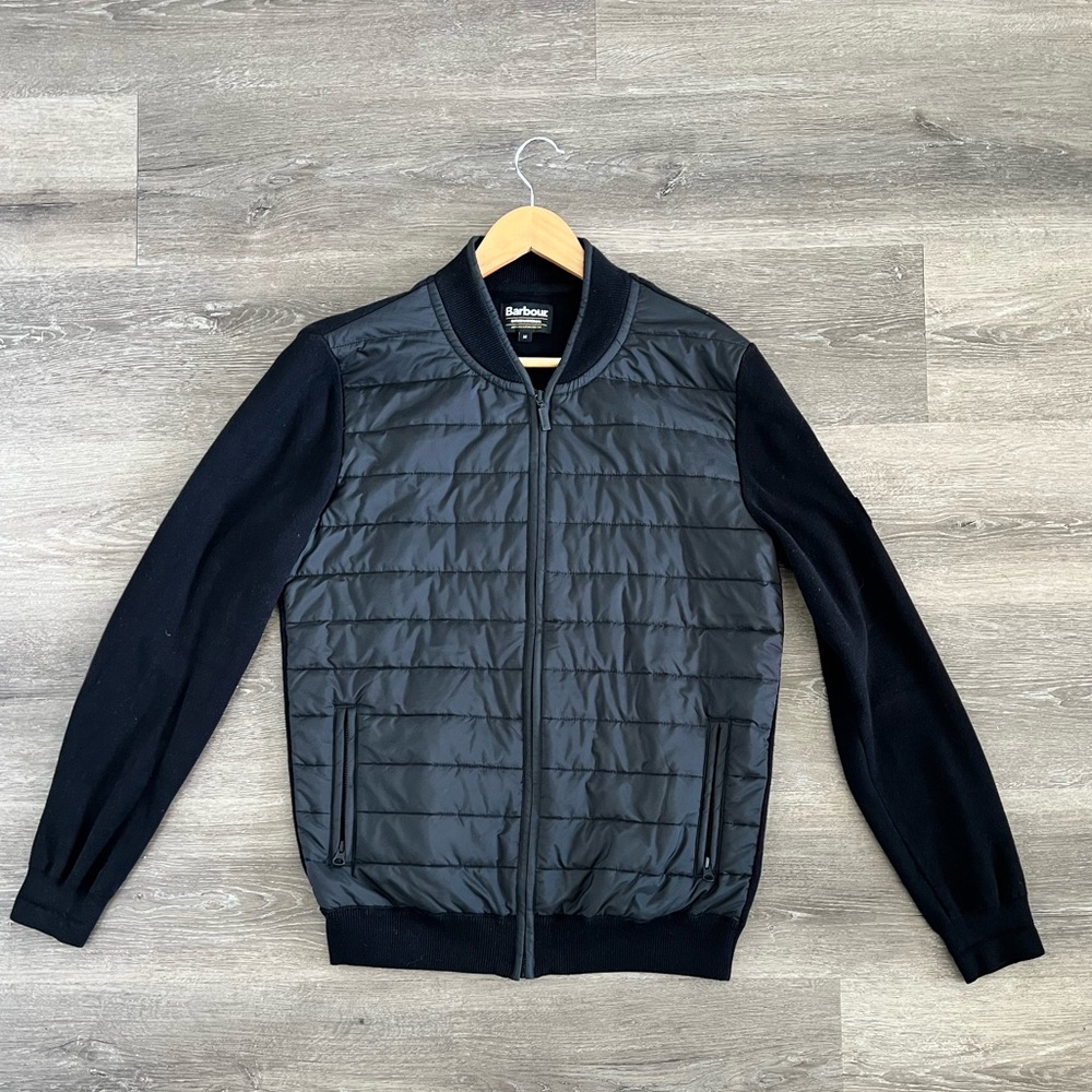 Barbour Carn Full Zip baffle sweater jacket - Medium